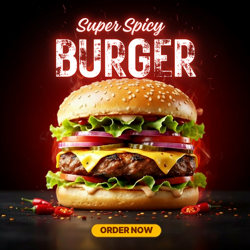 Burger Social Media Post